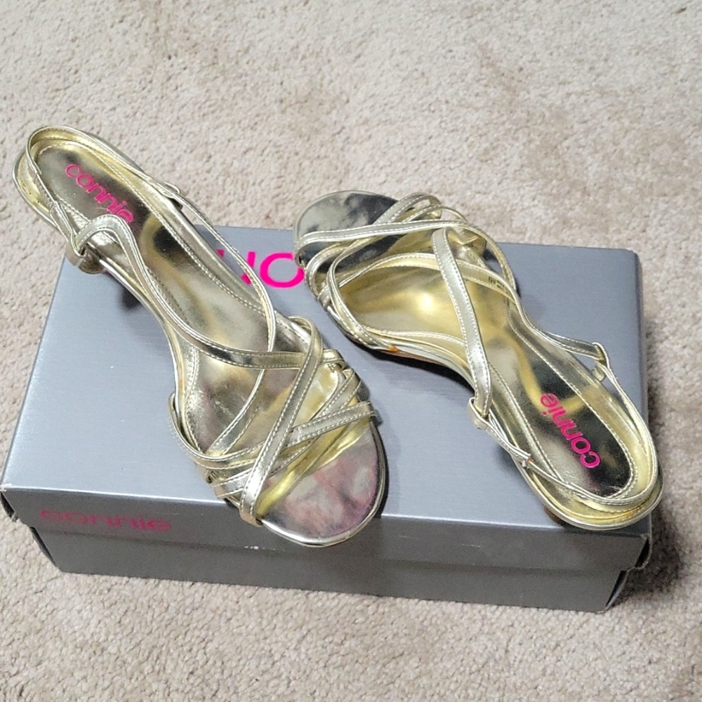 Connie Pale Gold Strappy Heels